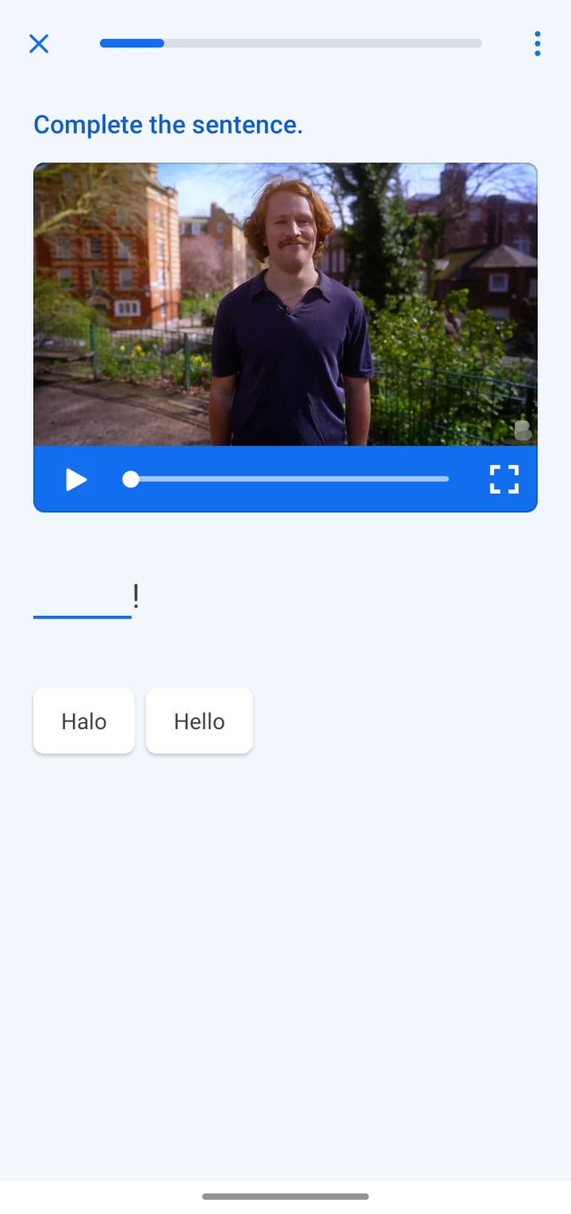 Busuu: exercises framed around what you want to accomplish