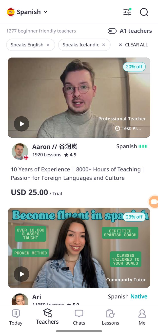 italki — The filters are the real feature
