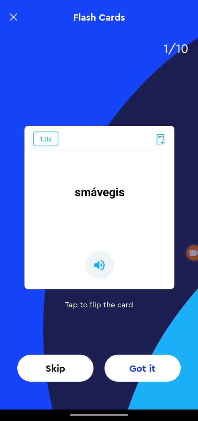 Pimsleur — Flashcards with a speed dial
