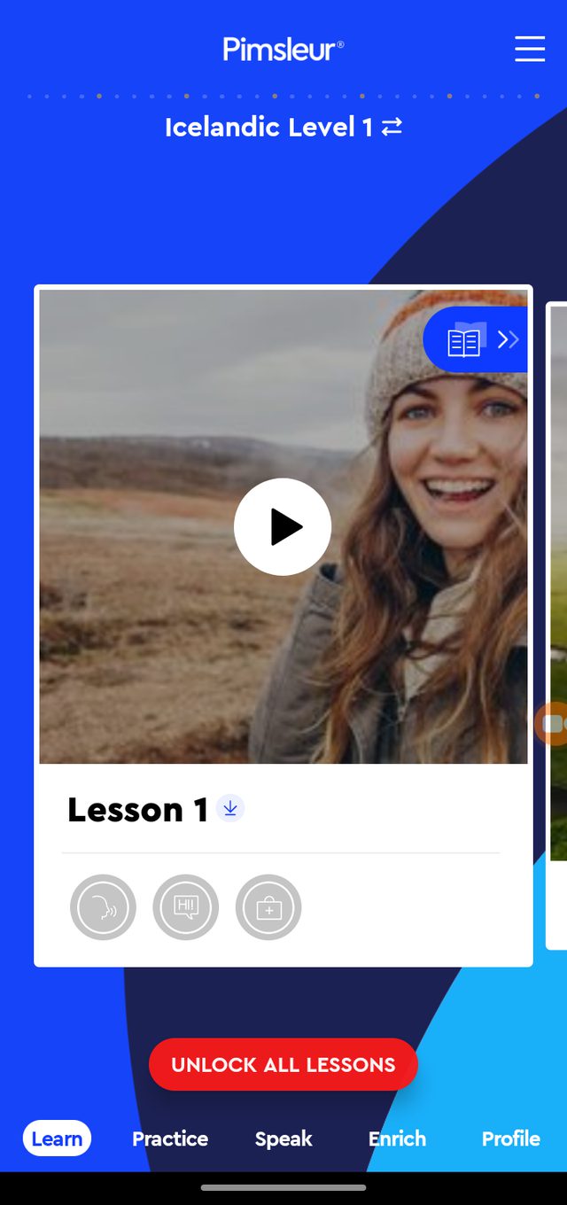 Pimsleur — One lesson a day, and it offers Icelandic