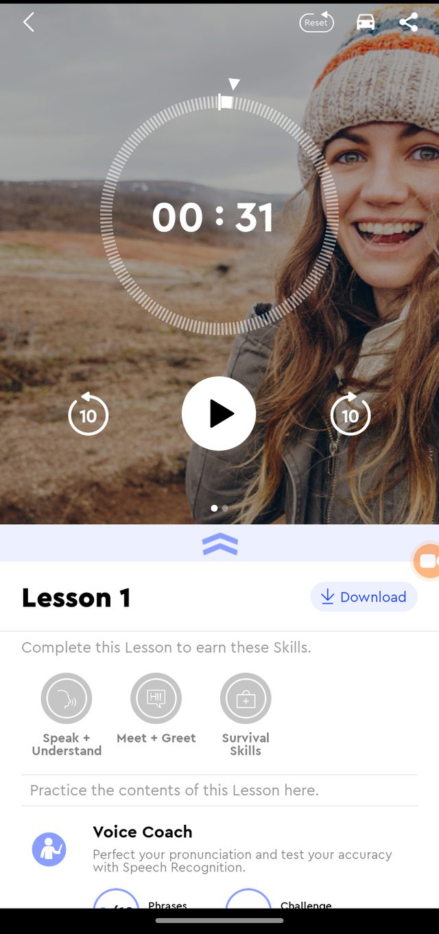 Pimsleur — The lesson is thirty minutes of audio, and that's the point