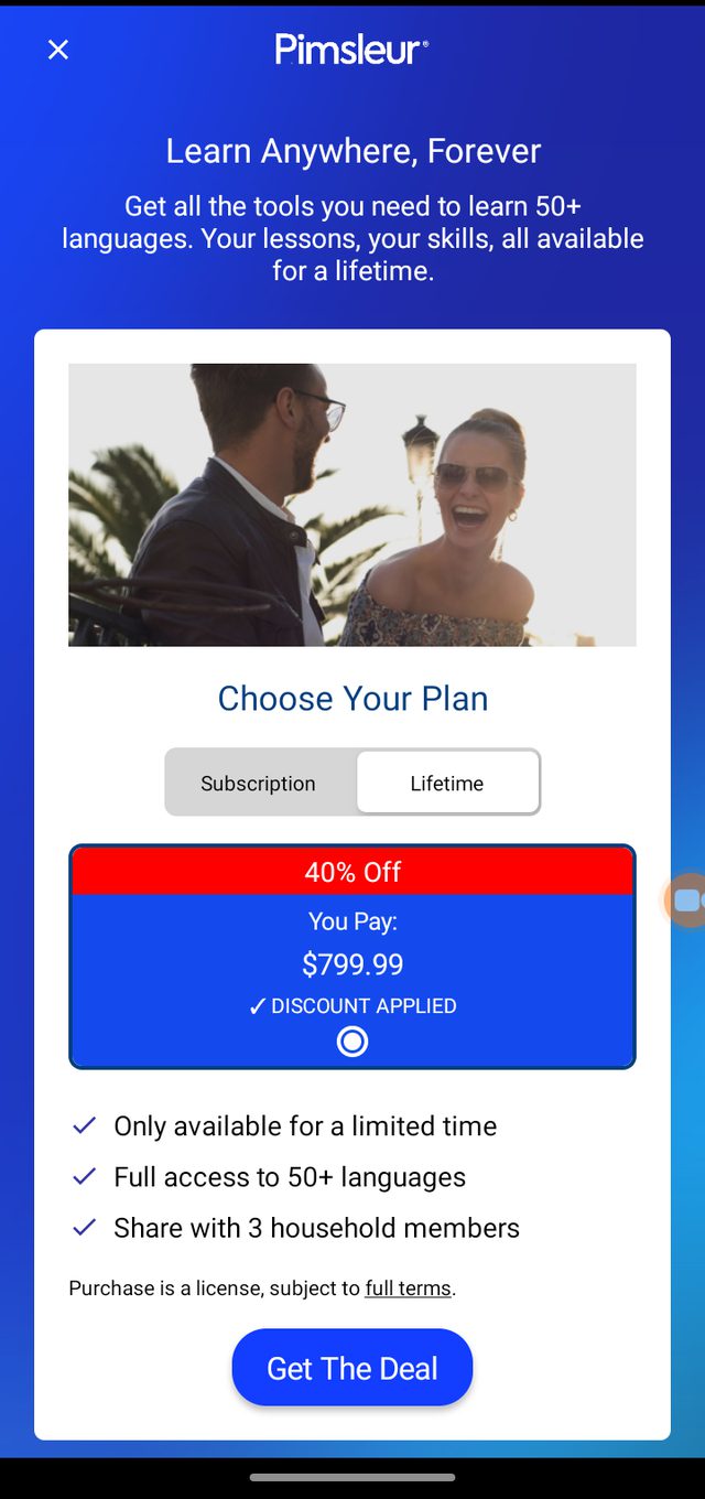 Pimsleur — And then the price